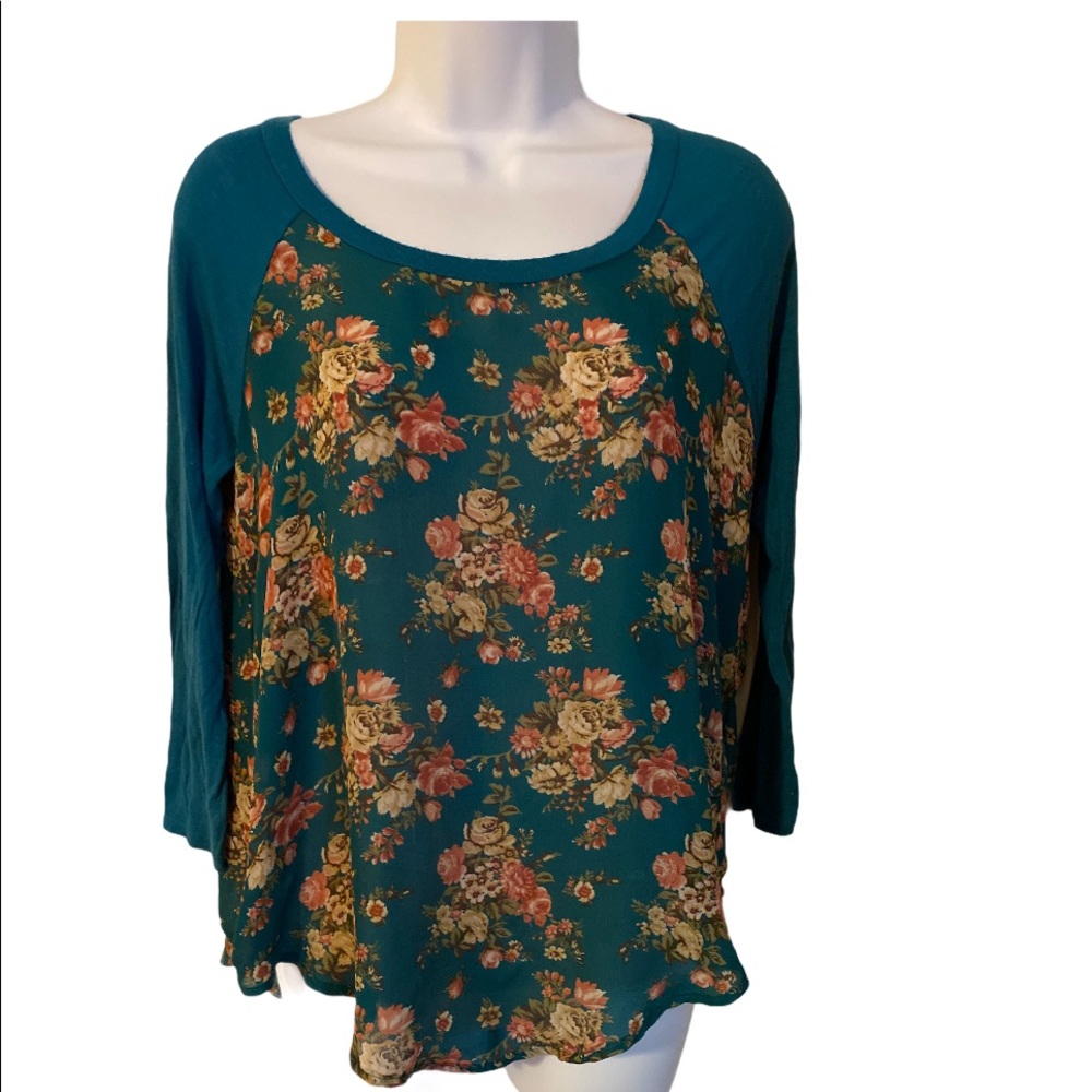 American Dream Turquoise Blouse Small